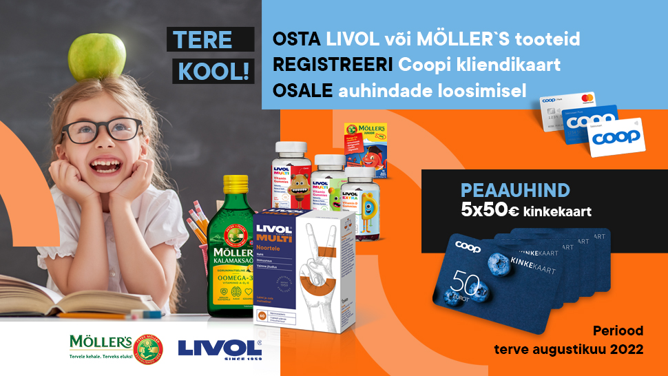 VÕITJAD ON SELGUNUD! Orkla LIVOL ja MÖLLER´S kampaania 01.08-31.08.2022