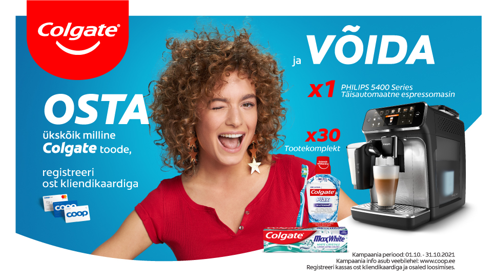 VÕITJAD ON SELGUNUD! Colgate kampaania 01.10-31.10