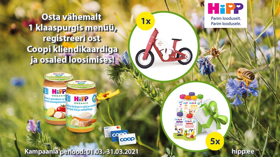 VÕITJAD ON SELGUNUD! HIPP kampaania 01.03-31.03