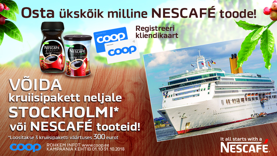 VÕITJAD ON SELGUNUD! Nescafé kampaania 01.10.-31.10.2018