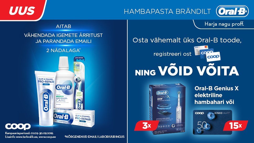 VÕITJAD ON SELGUNUD! Oral-B kampaania 01.09-30.09