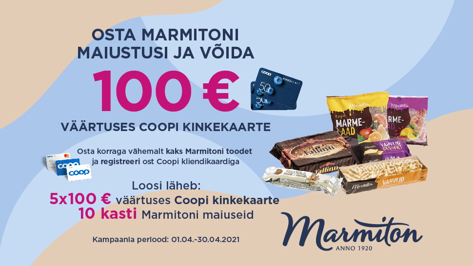 VÕITJAD ON SELGUNUD! Marmiton kampaania 01.04-30.04