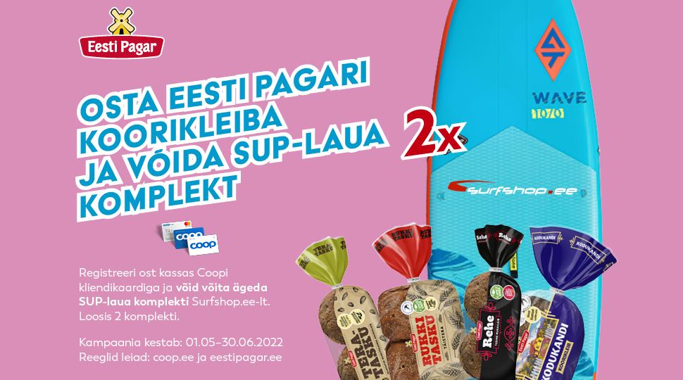 VÕITJAD ON SELGUNUD! Eesti Pagari koorikleiva kampaania 1.05-30.06