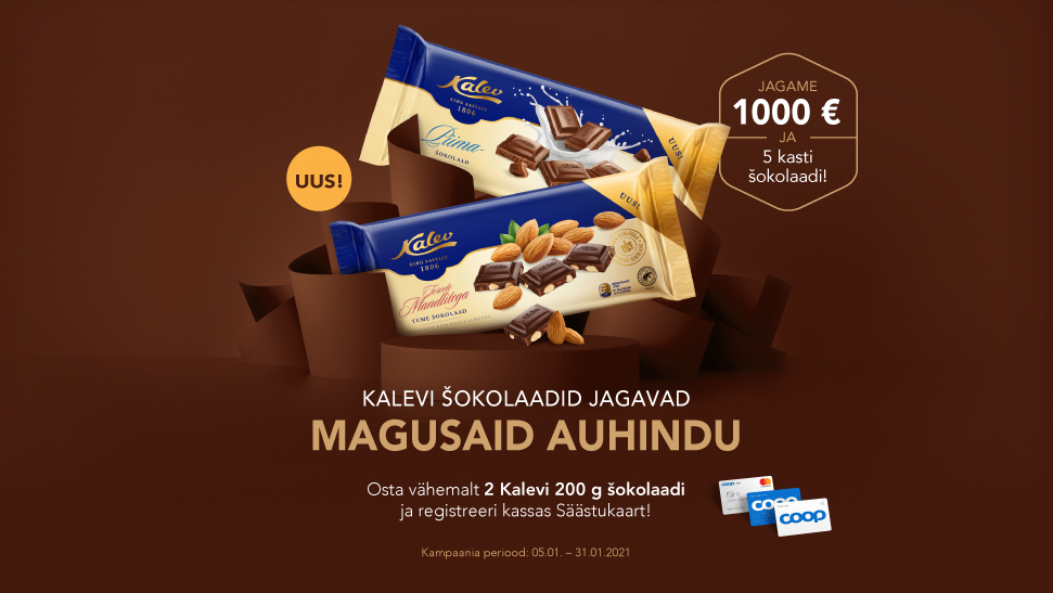 VÕITJAD ON SELGUNUD! Kalev šokolaadide kampaania 05.01-31.01