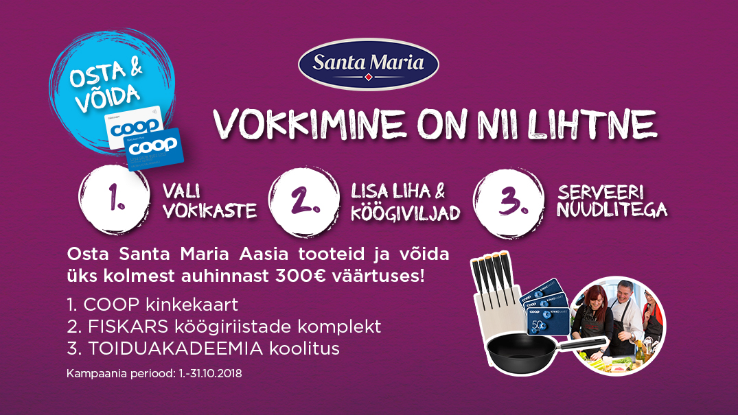VÕITJAD ON SELGUNUD! Santa Maria Aasia kampaania 01.10-31.10
