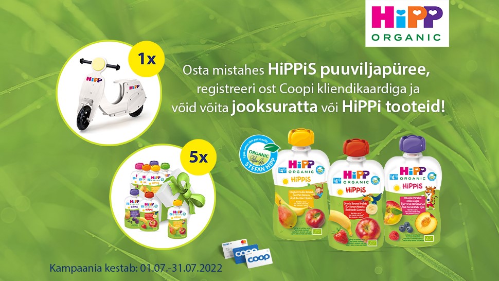 VÕITJAD ON SELGUNUD! HIPP kampaania 1.07-31.07