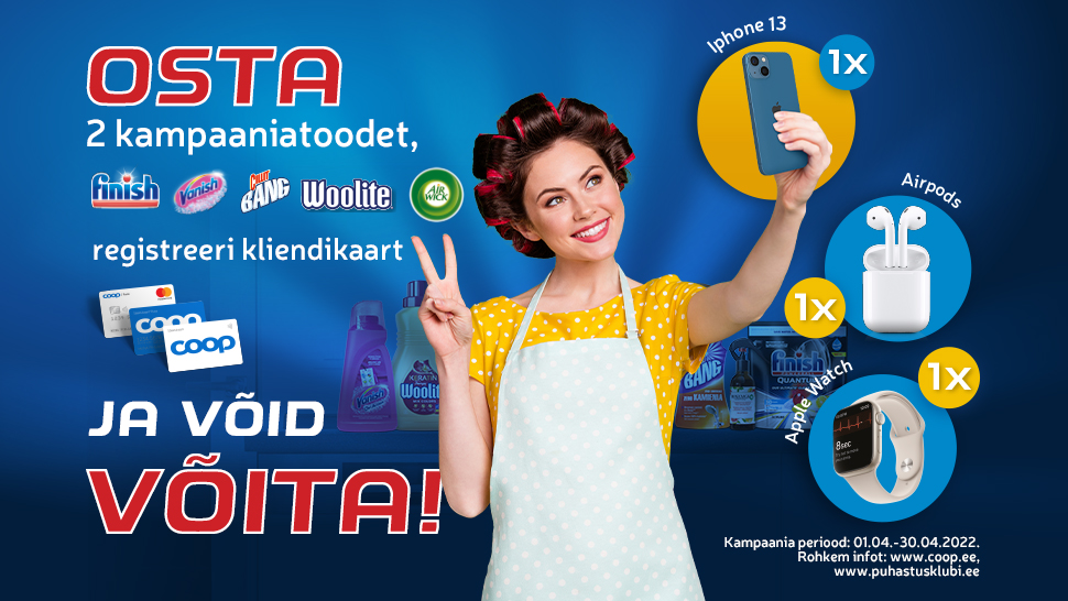 VÕITJAD ON SELGUNUD! Finish, Vanish, Cillit Bang, Woolite ja Air Wick kampaania 1.04-30.04