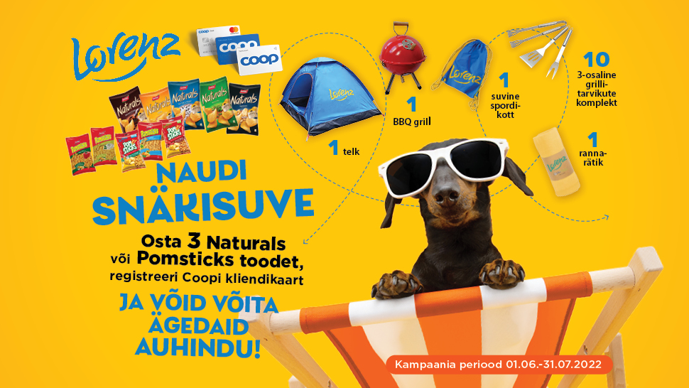 VÕITJAD ON SELGUNUD! Lorenz Naturals ja Pomsticks kampaania 1.06-31.07