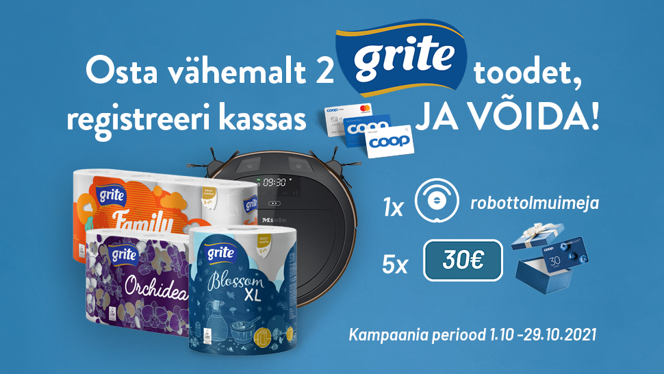 VÕITJAD ON SELGUNUD! Grite kampaania 01.10-29.10