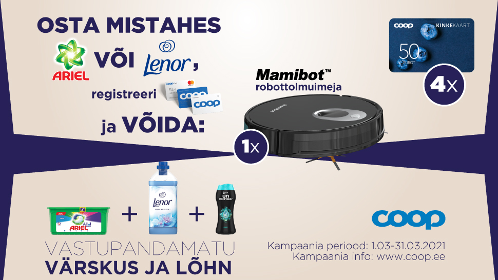 VÕITJAD ON SELGUNUD! Ariel ja Lenor kampaania 01.03-31.03