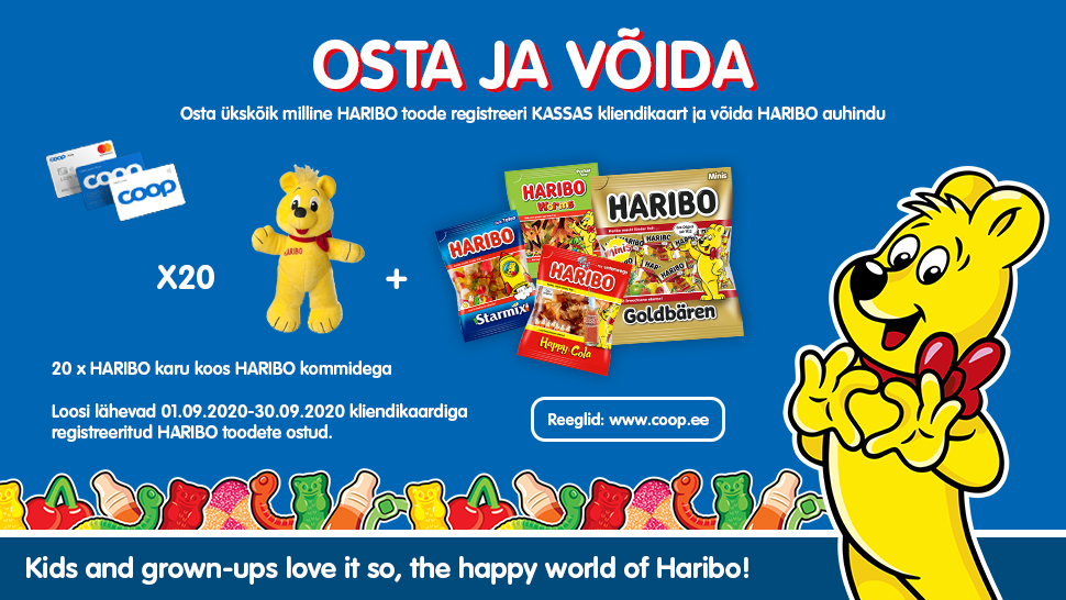 VÕITJAD ON SELGUNUD! Haribo kampaania 01.09-30.09