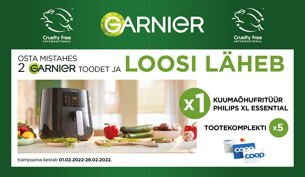 VÕITJAD ON SELGUNUD! Garnier Cruelty Free kampaania 1.02-28.02