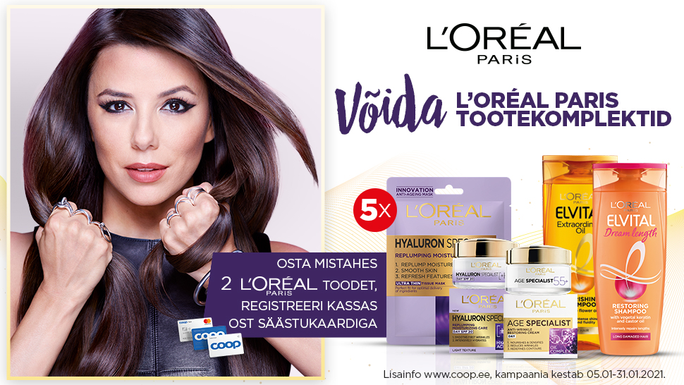 VÕITJAD ON SELGUNUD! L’Oreal Paris kampaania 05.01-31.01