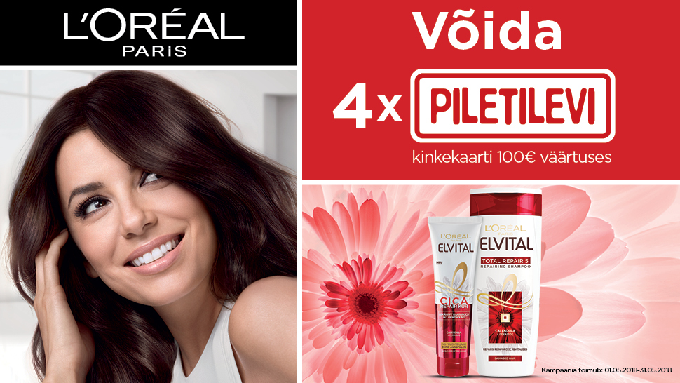 VÕITJAD ON SELGUNUD! L`Oreal Elvital kampaania 01.05-31.05