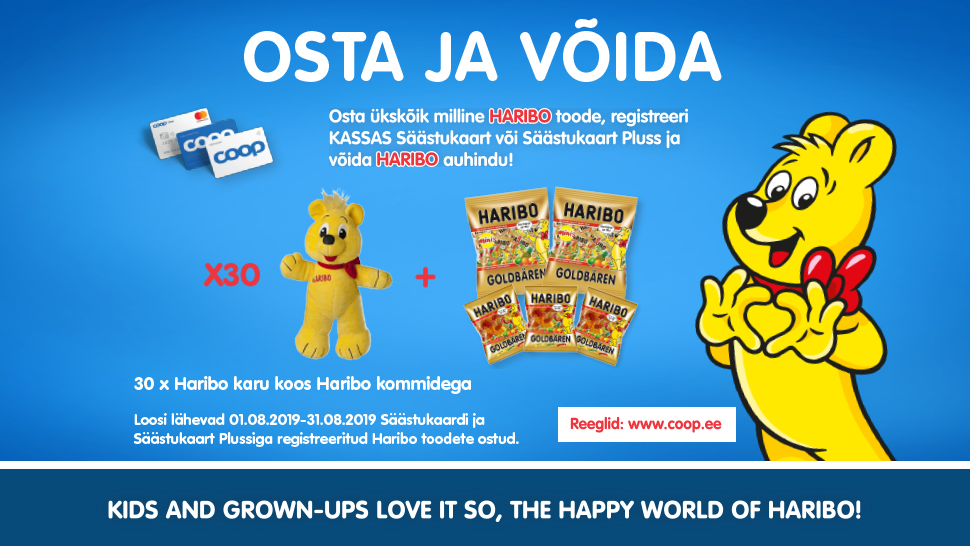 VÕITJAD ON SELGUNUD! Haribo kampaania 01.08-31.08