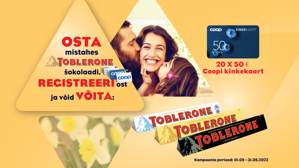 VÕITJAD ON SELGUNUD! Toblerone kampaania 1.05–31.05