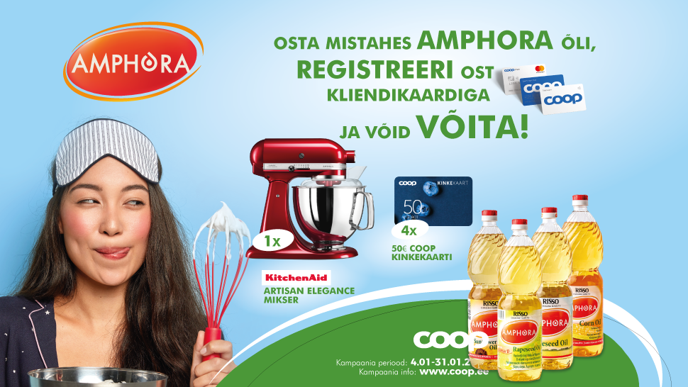 VÕITJAD ON SELGUNUD! Amphora õli kampaania 4.01.-31.01.2022