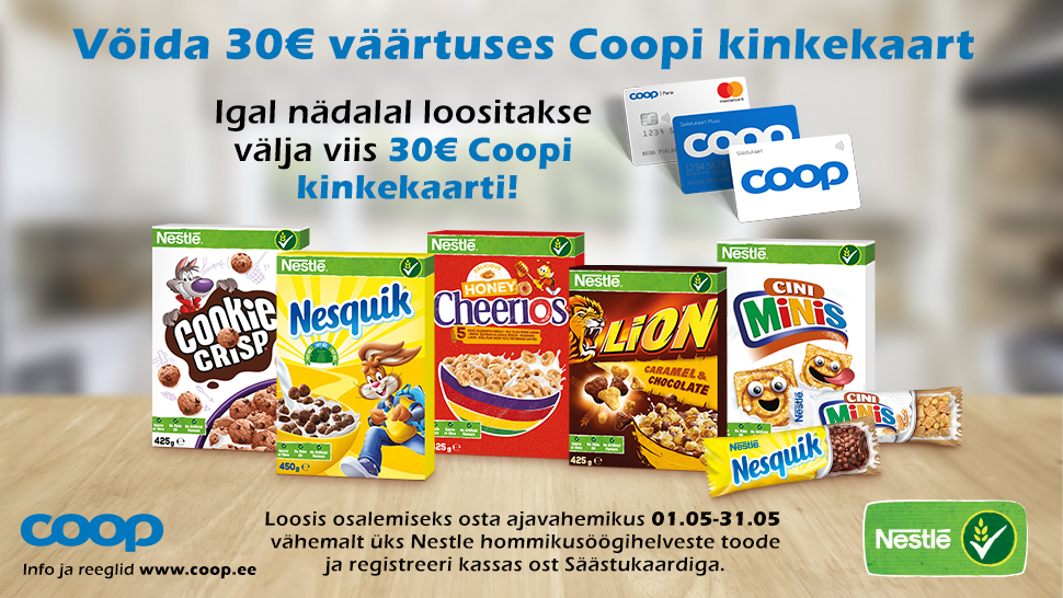 VÕITJAD ON SELGUNUD! Nestle hommiksöögihelveste kampaania 01.05-31.05
