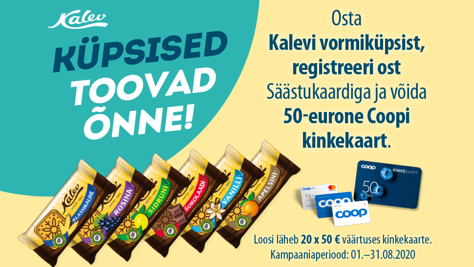 VÕITJAD ON SELGUNUD! Kalev küpsiste kampaania 01.08-31.08