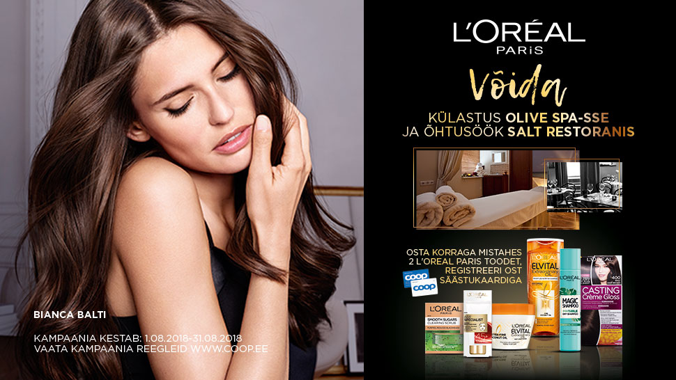VÕITJA ON SELGUNUD! L`Oreal Paris kampaania 01.08-31.08