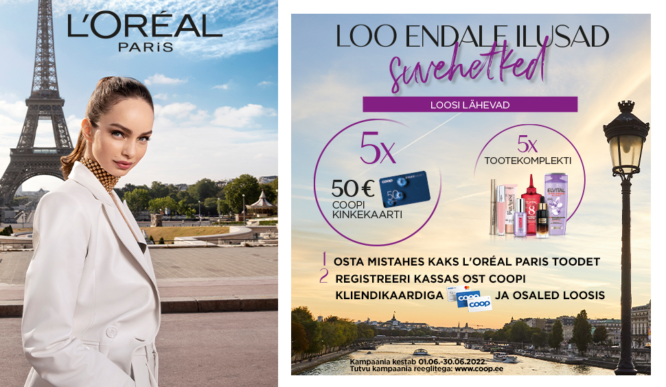 VÕITJAD ON SELGUNUD! L’Oreal Paris kampaania 01.06-30.06
