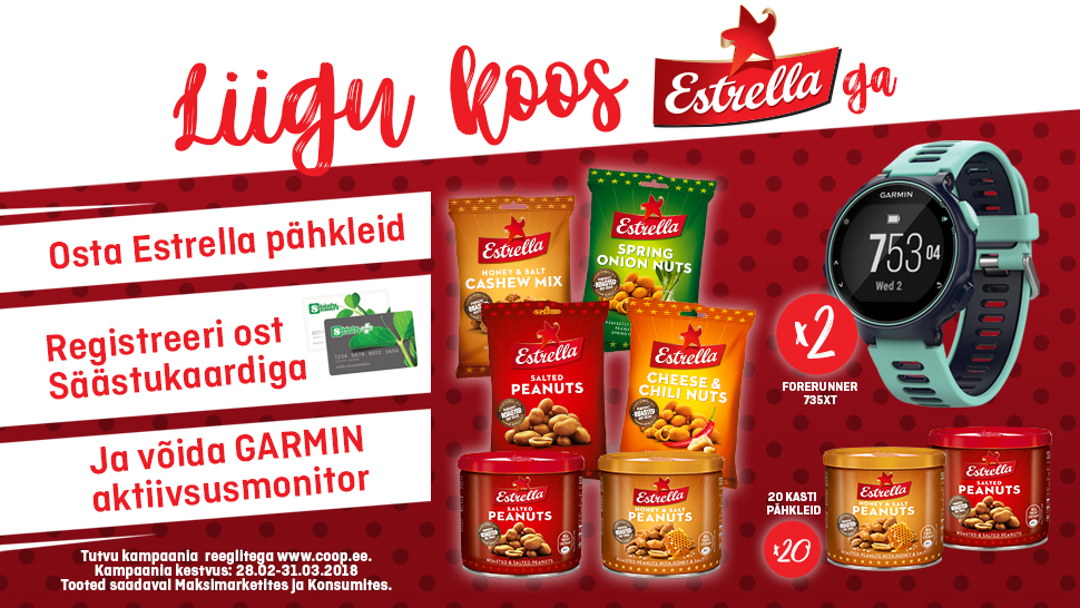 VÕITJAD ON SELGUNUD! Estrella kampaania 28.02.-31.03.2018