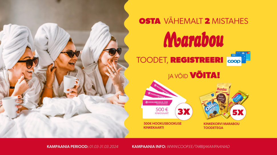 VÕITJAD ON SELGUNUD! Marabou kampaania 01.03.-31.03.2024