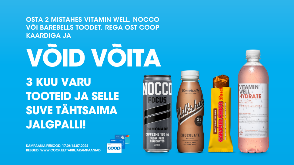 VÕITJA ON SELGUNUD! Vitamin Well, NOCCO ja Barebells kampaania 17.06-14.07.2024