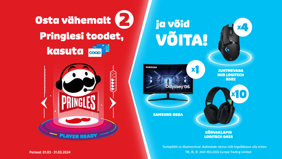 VÕITJAD ON SELGUNUD! Pringlesi kampaania 01.03.-31.03.2024