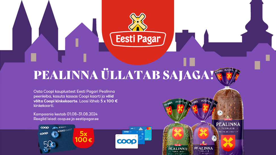 VÕITJAD ON SELGUNUD! “Pealinna üllatab sajaga!“ kampaania 01.08-31.08.2024