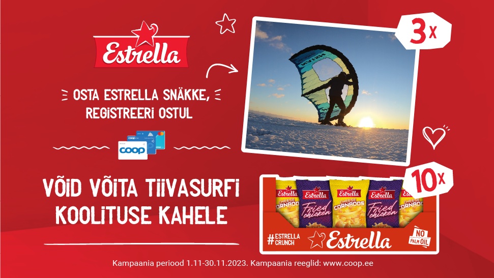 VÕITJAD ON SELGUNUD! Estrella kampaania 01.11.-30.11.2023