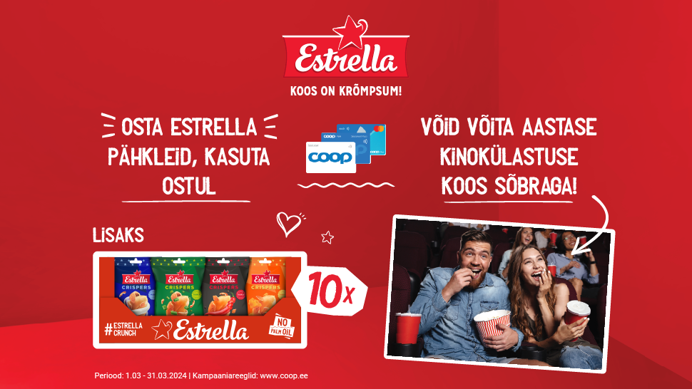 VÕITJAD ON SELGUNUD! Estrella kampaania 01.03.-31.03.2024