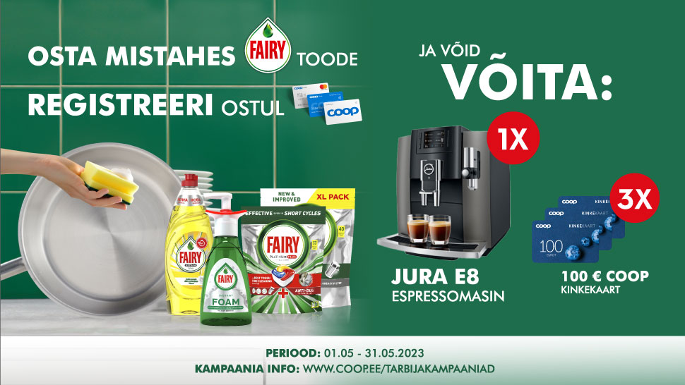 VÕITJAD ON SELGUNUD! Fairy kampaania 01.05-31.05.2023
