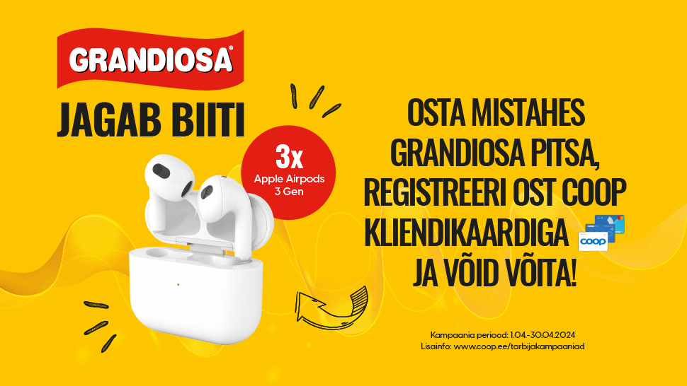 VÕITJAD ON SELGUNUD! Grandiosa kampaania 01.04.-30.04.2024