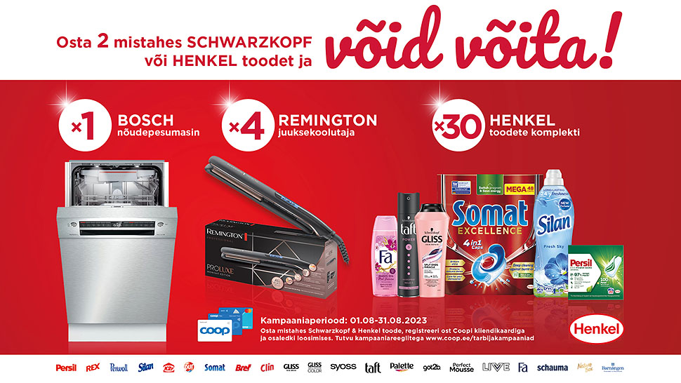VÕITJAD ON SELGUNUD! Henkel ja Schwarzkopf kampaania 01.08.-31.08.2023