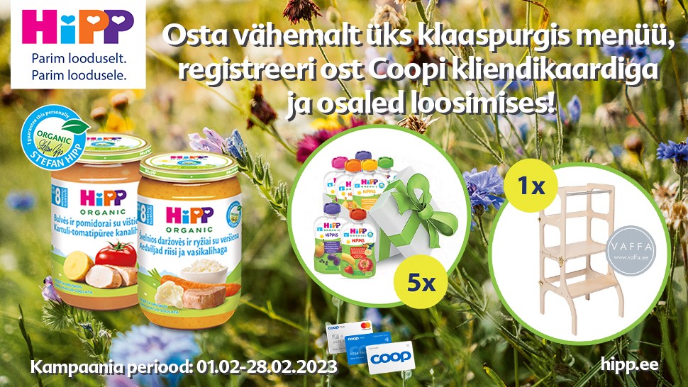 VÕITJAD ON SELGUNUD! Hipp kampaania 1.02-28.02.2023