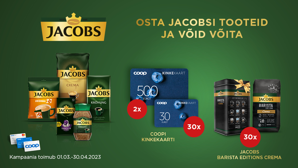 VÕITJAD ON SELGUNUD! Jacobs kohvi kampaania 01.03-30.04.2023
