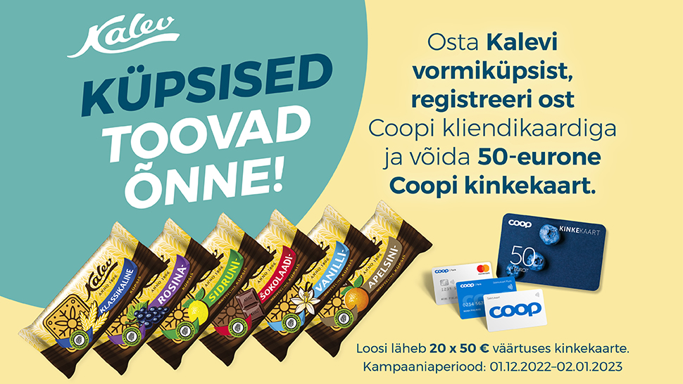 VÕITJAD ON SELGUNUD! Kalevi küpsiste kampaania 1.12-02.01.2023