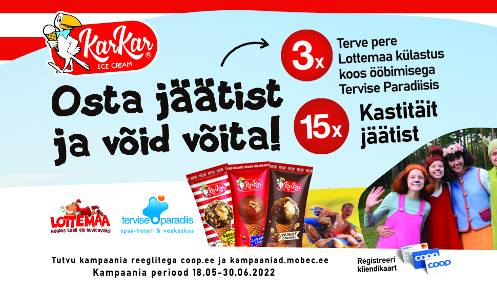 VÕITJAD ON SELGUNUD! Kar-Kar jäätiste kampaania 18.05-30.06