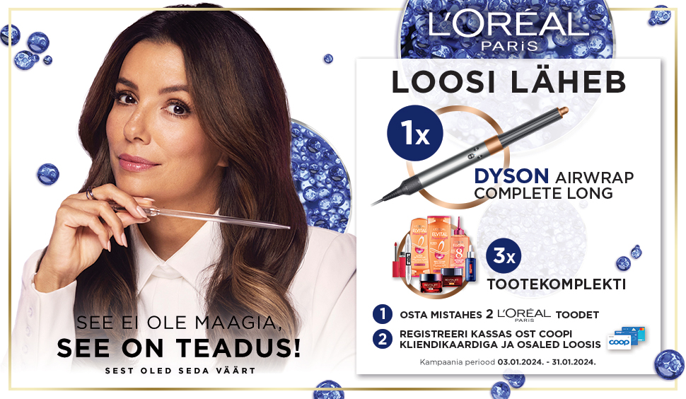 VÕITJAD ON SELGUNUD! L’Oreal kampaania 03.01.-31.01.2024