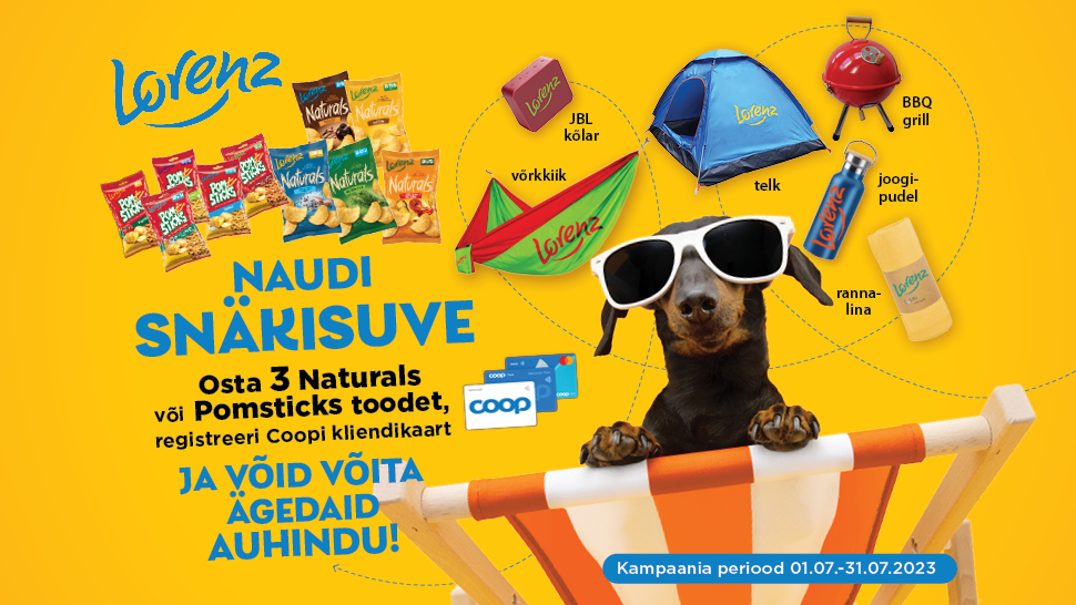 VÕITJAD ON SELGUNUD! Lorenz Naturals ja Pomsticks kampaania 01.07-31.07.2023