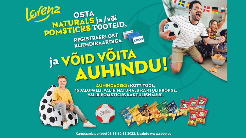 VÕITJAD ON SELGUNUD! Lorenz Naturals ja Pomsticks kampaania 1.11-30.11