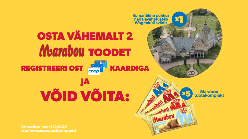 VÕITJAD ON SELGUNUD! Marabou kampaania 01.09.-30.09.2024