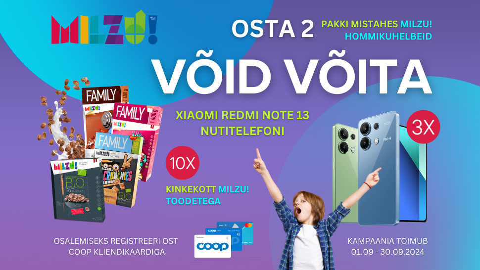 VÕITJAD ON SELGUNUD! MILZU! Hommikuhelveste kampaania 01.09.-30.09.2024