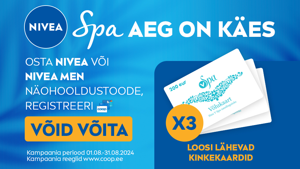 VÕITJAD ON SELGUNUD! Nivea kampaania 01.08-31.08.2024