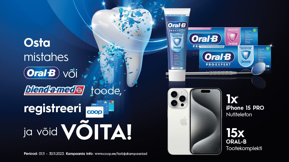 VÕITJAD ON SELGUNUD! Oral-B + Blend a Med kampaania 01.11.-30.11.2023