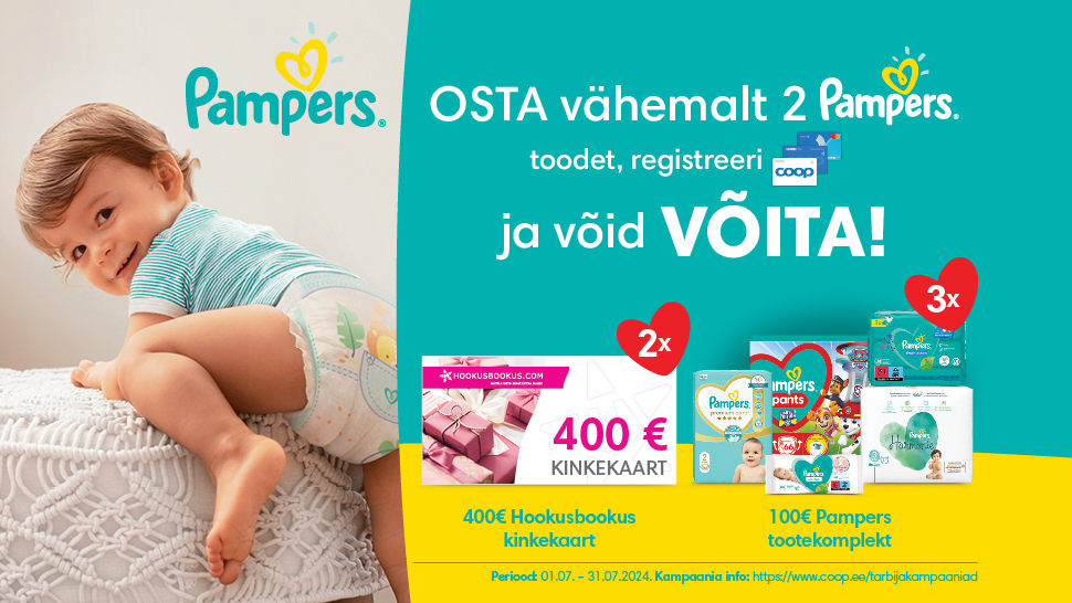 VÕITJAD ON SELGUNUD! Pampers kampaania 01.07.-31.07.2024