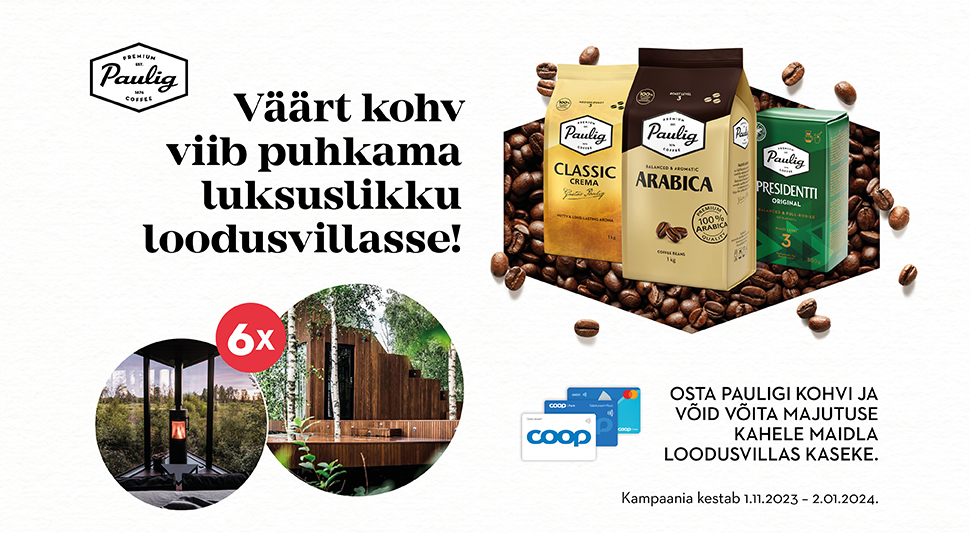 VÕITJAD ON SELGUNUD! Paulig kampaania 01.11.-02.01.2024