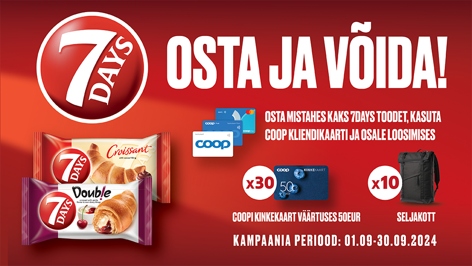 VÕITJAD ON SELGUNUD! 7Days kampaania 01.09-30.09.2024