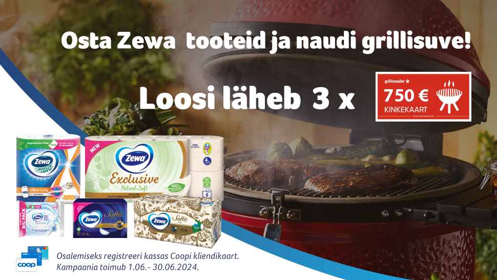 VÕITJAD ON SELGUNUD! Zewa kampaania 01.06 - 30.06.2024
